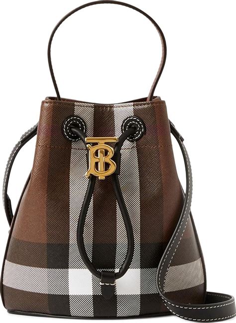 Mini TB Bucket Bag in Dark birch brown 